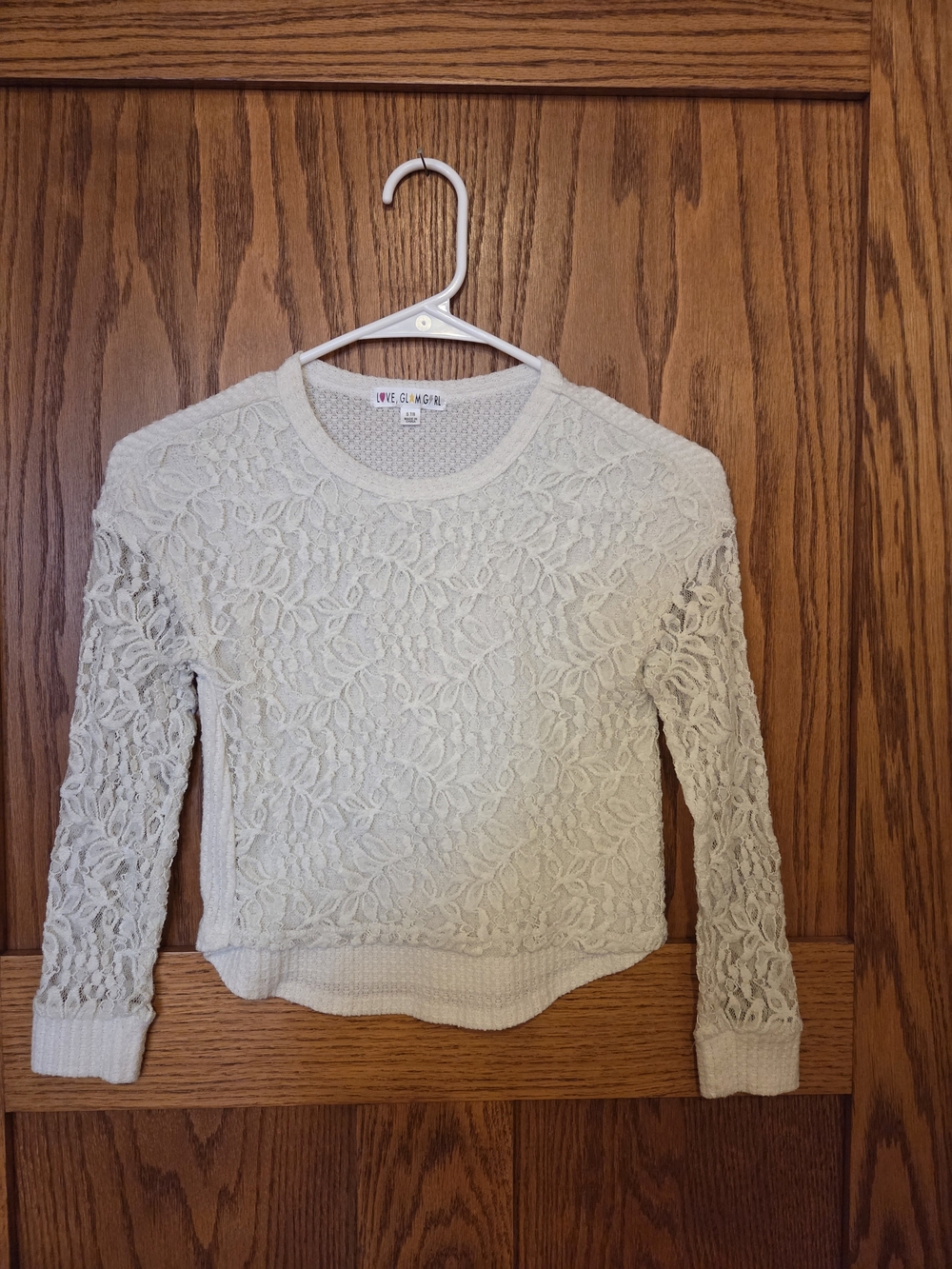 Love Glam Girl Cream Lace Pullover